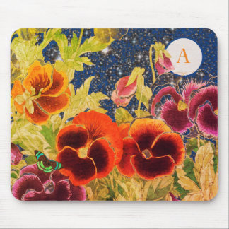 TAPIS DE SOURIS PANSIES JAPONAISES WITH STARS DIY INITIAL MOUSE PA