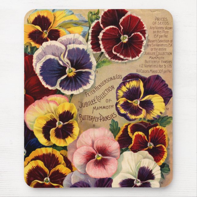 Tapis De Souris Pansies Paquet de semences Mousepad (Devant)