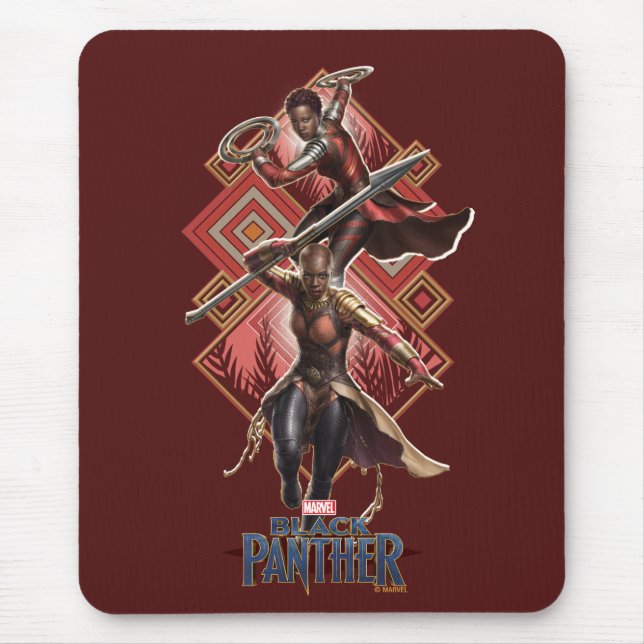 Tapis De Souris Panthère noire | Nakia & Okoye Wakandan Graphic (Devant)
