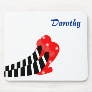 Tapis De Souris Pantoufles rouges rouges d'once sur le tapis de