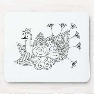Tapis De Souris Paon de Mehendi