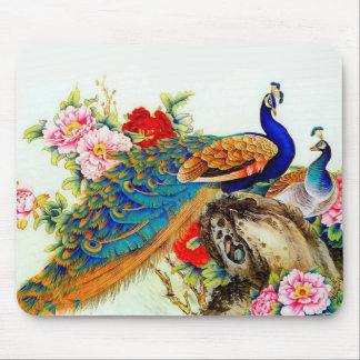 Tapis De Souris Paons colorés vintages