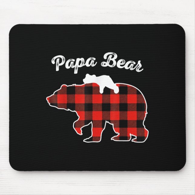 Tapis De Souris Papa Bear Flannel Red Plaid Pajama Family Matching (Devant)