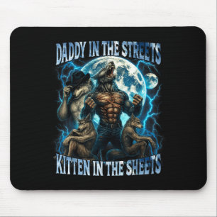 Tapis De Souris Papa dans les rues chaton dans les draps drôle Al