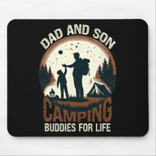 Tapis De Souris Papa et fils compagnons de camping pour la vie - C