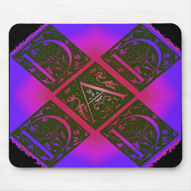 Tapis De Souris Papa Fancy Typographie Motif Noir & Violet (Devant)