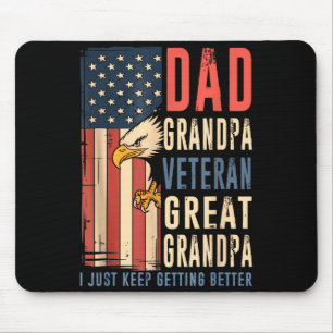 Tapis De Souris Papa grand-père vétéran arrière-grand-père - fête