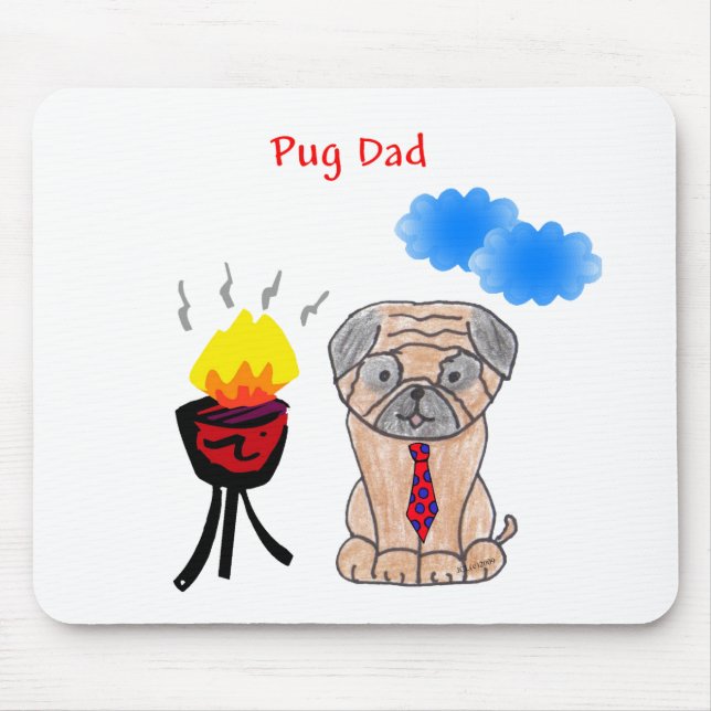 Tapis De Souris Papa Mousepad de carlin (Devant)