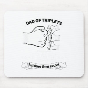 Tapis De Souris Papa Of Triplets Faire-part Fête des pères Papa Tr