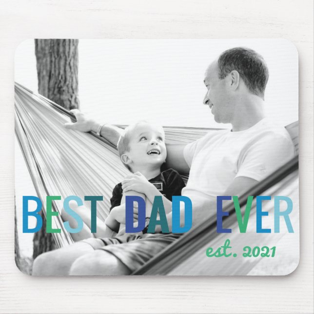 Tapis De Souris Papa Photo personnalisée Meilleur papa jamais avec (Devant)