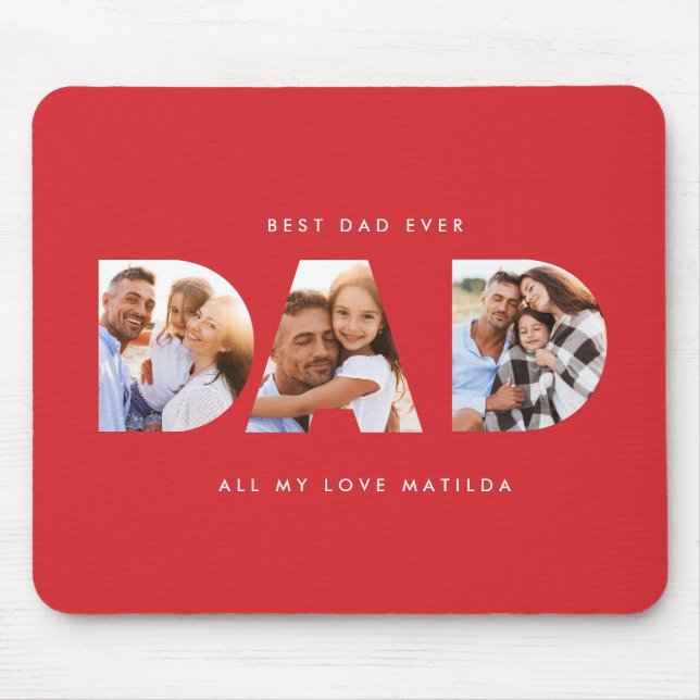 Tapis De Souris Papa photo typographie moderne cadeau enfant (Devant)