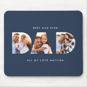 Tapis De Souris Papa photo typographie moderne cadeau enfant