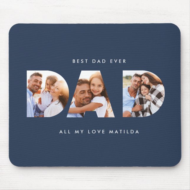 Tapis De Souris Papa photo typographie moderne cadeau enfant (Devant)