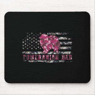 Tapis De Souris Papa Poméranien Camo Drapeau Américain Camouflage 