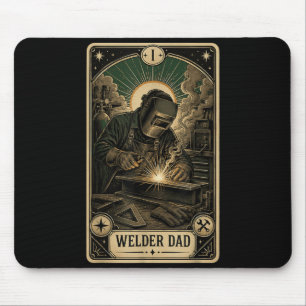Tapis De Souris Papa Soudure Carte Tarot Drôle Soudage