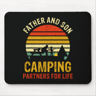 Tapis De Souris Papa vintage et fils partenaires de camping pour l