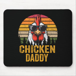 Tapis De Souris Papa Vintage Funny Farmer Poulets Fête des pères m
