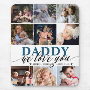 Tapis De Souris Papa We Love You Photo Collage Pad Souris