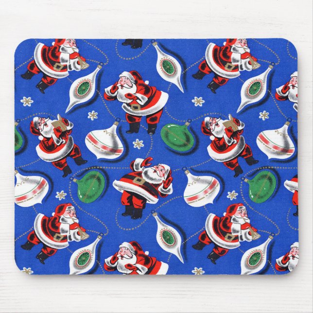 Tapis De Souris Papier à enveloppement de Noël des années 1950 vin (Devant)