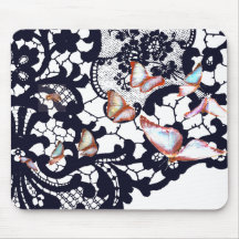 PAPIER À SOURIS MOTIF DE LACE NOIR ANTIQUE