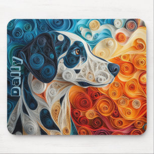 Tapis De Souris Papier dalmate coloré Quilling Portrait