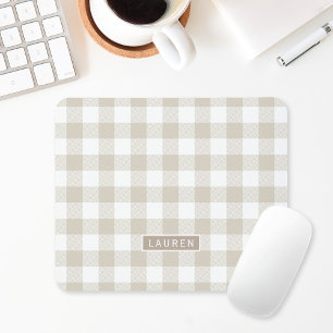 Tapis De Souris Papier Peint Beige Buffalo Vérifié Nom Personnalis