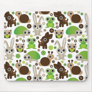 Tapis De Souris papier peint d'animal de lapin de tortue de cerfs
