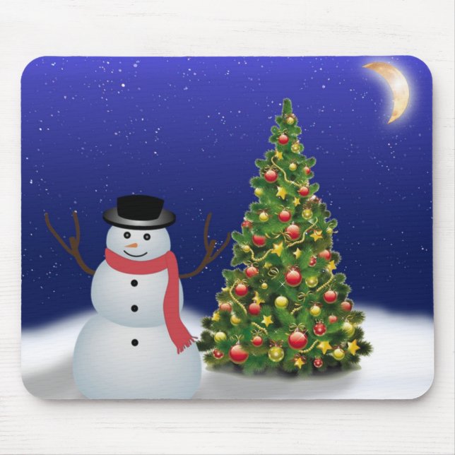 Tapis De Souris Papier peint de Noël Mousepad (Devant)