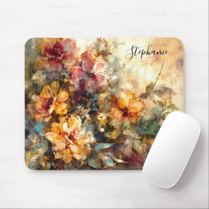 Tapis De Souris Papier peint floral aquarelle personnalisé pour bu