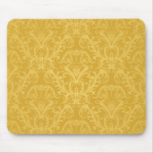 Tapis De Souris Papier peint floral d'or de luxe