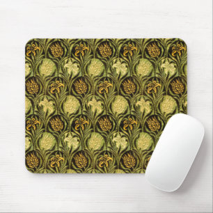 Tapis De Souris Papier peint Tulipe et Lys vert de William Morris