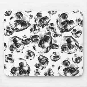 Tapis De Souris Papiers peints personnalisés Crâne noir et blanc m