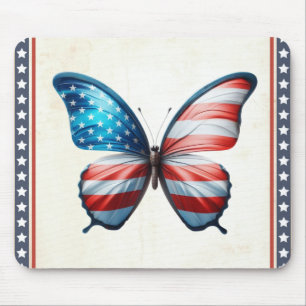Tapis De Souris papillon 4 juillet patriotique américain