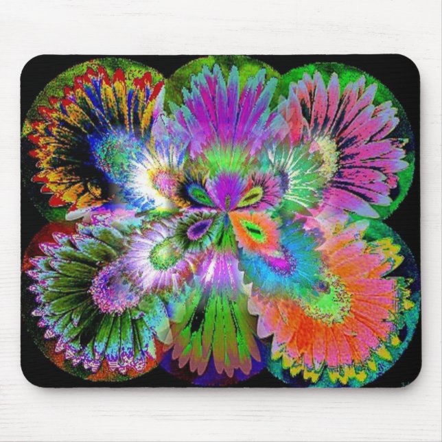 Tapis De Souris Papillon à fleurs Abstrait Mousepad (Devant)