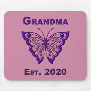 Tapis De Souris Papillon adorable grand-mère “Fondée en 2020”