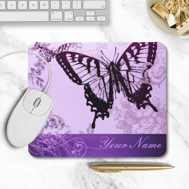 Tapis De Souris papillon chic (hipster girly boho chic butterfly mouse pad)