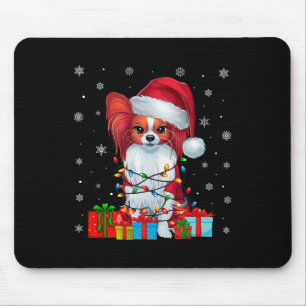 Tapis De Souris Papillon Chien Moche Xmas Éclat Père Noël Papillon