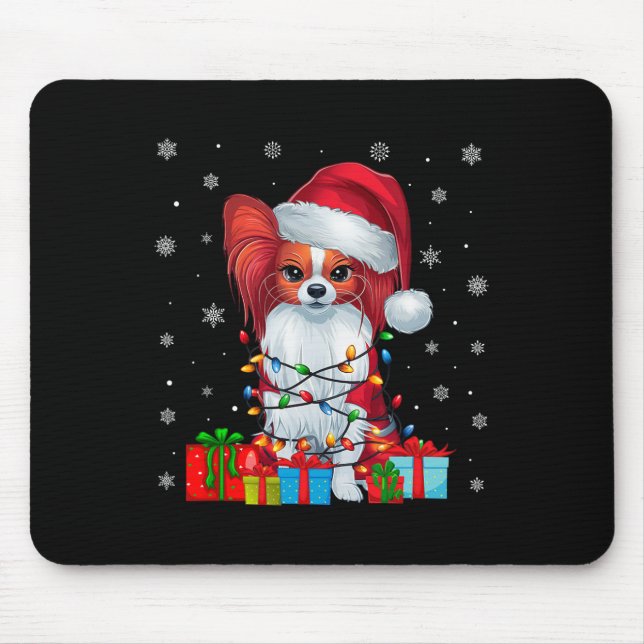 Tapis De Souris Papillon Chien Moche Xmas Éclat Père Noël Papillon (Devant)