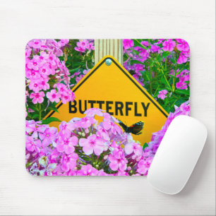 Tapis De Souris Papillon Connectez-vous dans un jardin Phlox