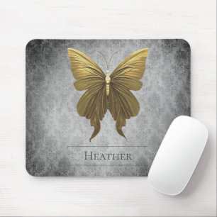Tapis De Souris Papillon damassé à bijoux en or