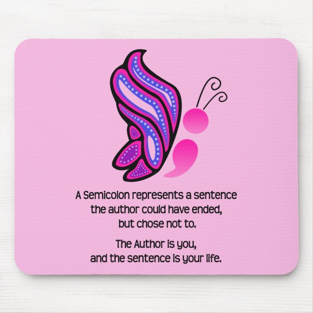 Tapis De Souris Papillon de conscience de suicide/dépression de (Devant)