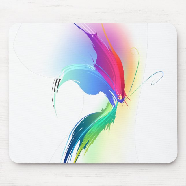 Tapis De Souris Papillon de peinture Abstrait (Devant)