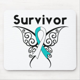 Tapis De Souris Papillon de tribal de survivant de cancer du col