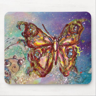 TAPIS DE SOURIS PAPILLON EN PAILLETTES D'OR