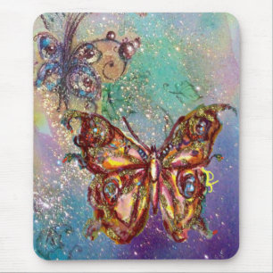 TAPIS DE SOURIS PAPILLON EN PAILLETTES D'OR