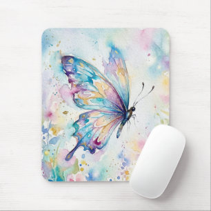 Tapis De Souris Papillon Floral Aquarelle Coloré