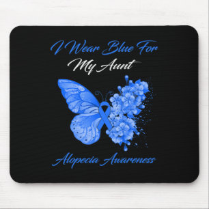 Tapis De Souris Papillon Je Porte Du Bleu Pour Ma Tante Alopecia