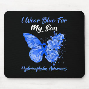 Tapis De Souris Papillon Je Porte Du Bleu Pour Mon Fils Hydrocépha