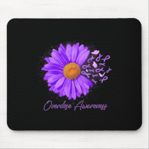 Tapis De Souris Papillon marguerite ruban violet sensibilisation à