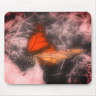 Tapis De Souris Papillon Monarque Gros Plan Noir Et Blanc
